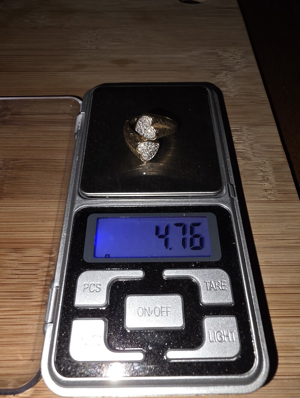 10k Double Heart Diamond Bypass Ring - Picture 12 of 12